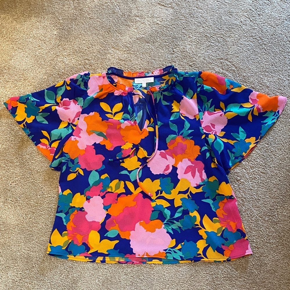 Sugarlips Heat Wave Dupont Bubble Crepe Top Multi Color Sz XL